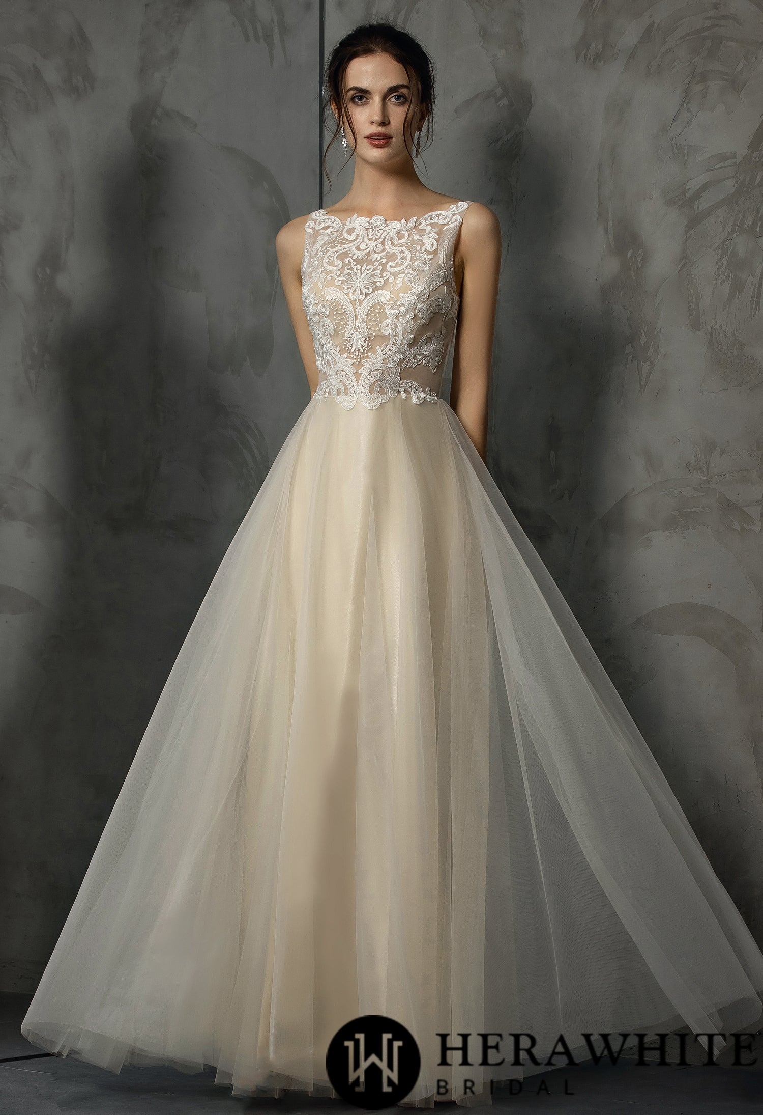 A-Line Bridal Gown With Delicate Applique
