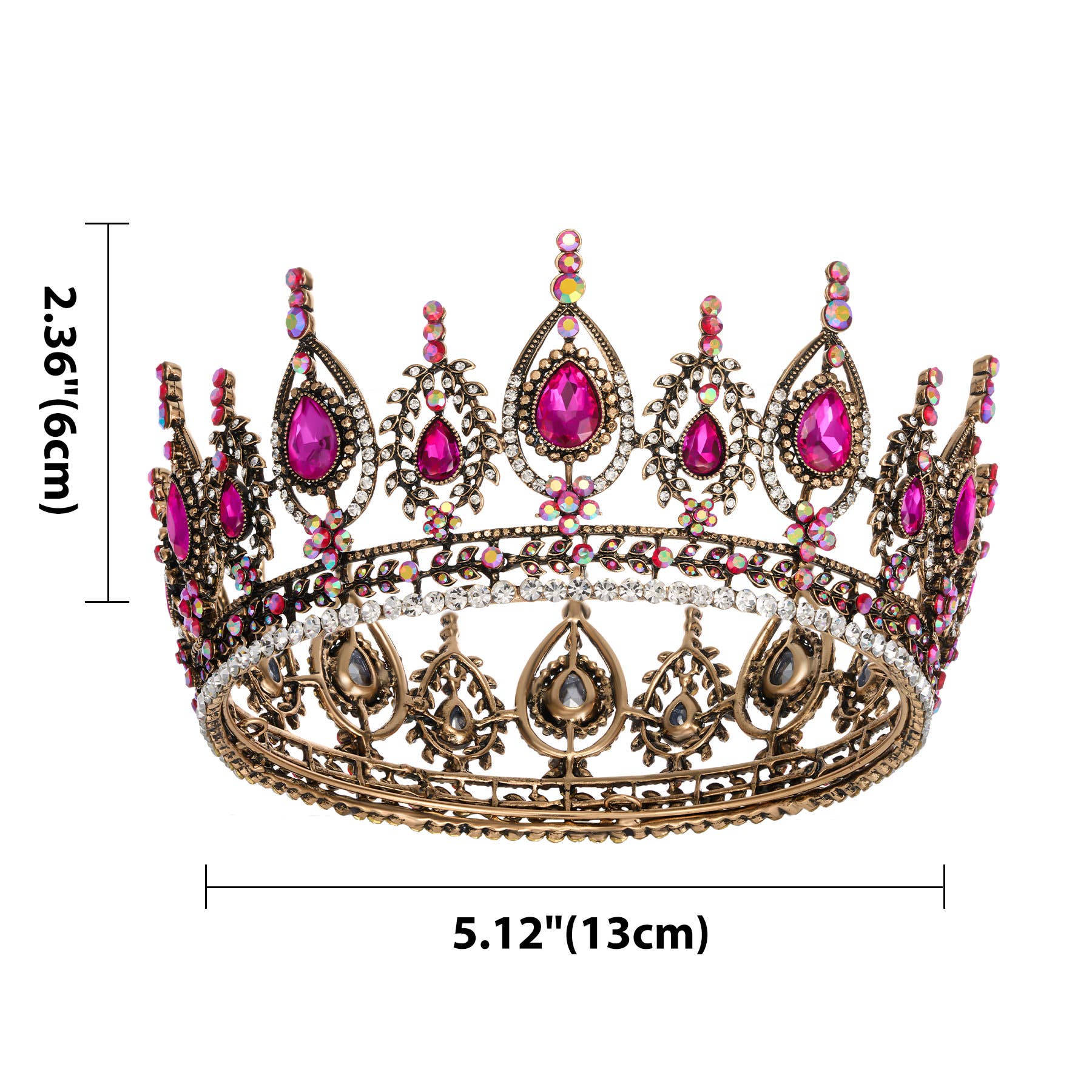SWEETV Royal Queen Crown for Women: Antique Gold