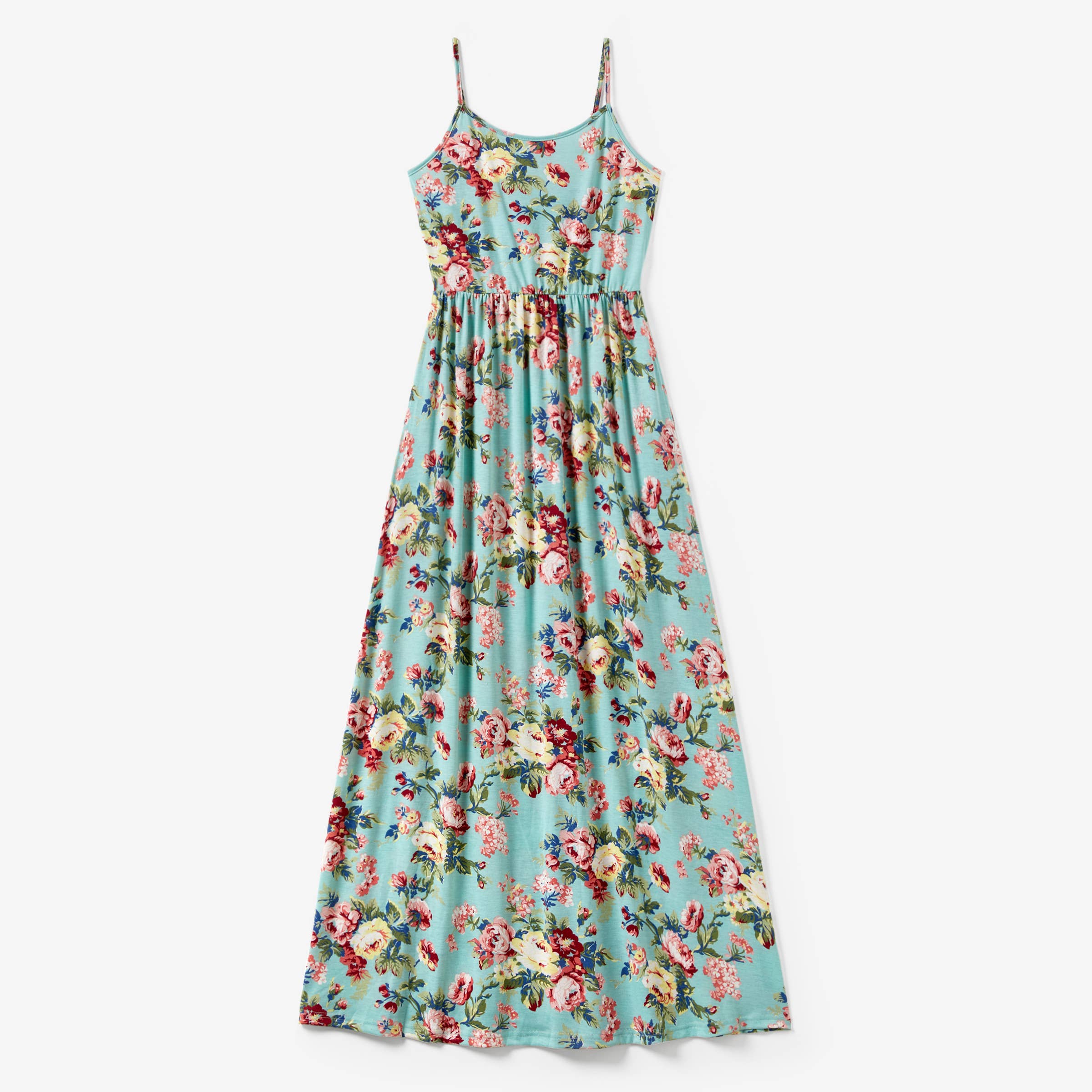 Mommy and Me Floral Elastic Waist Strap Maxi Dress