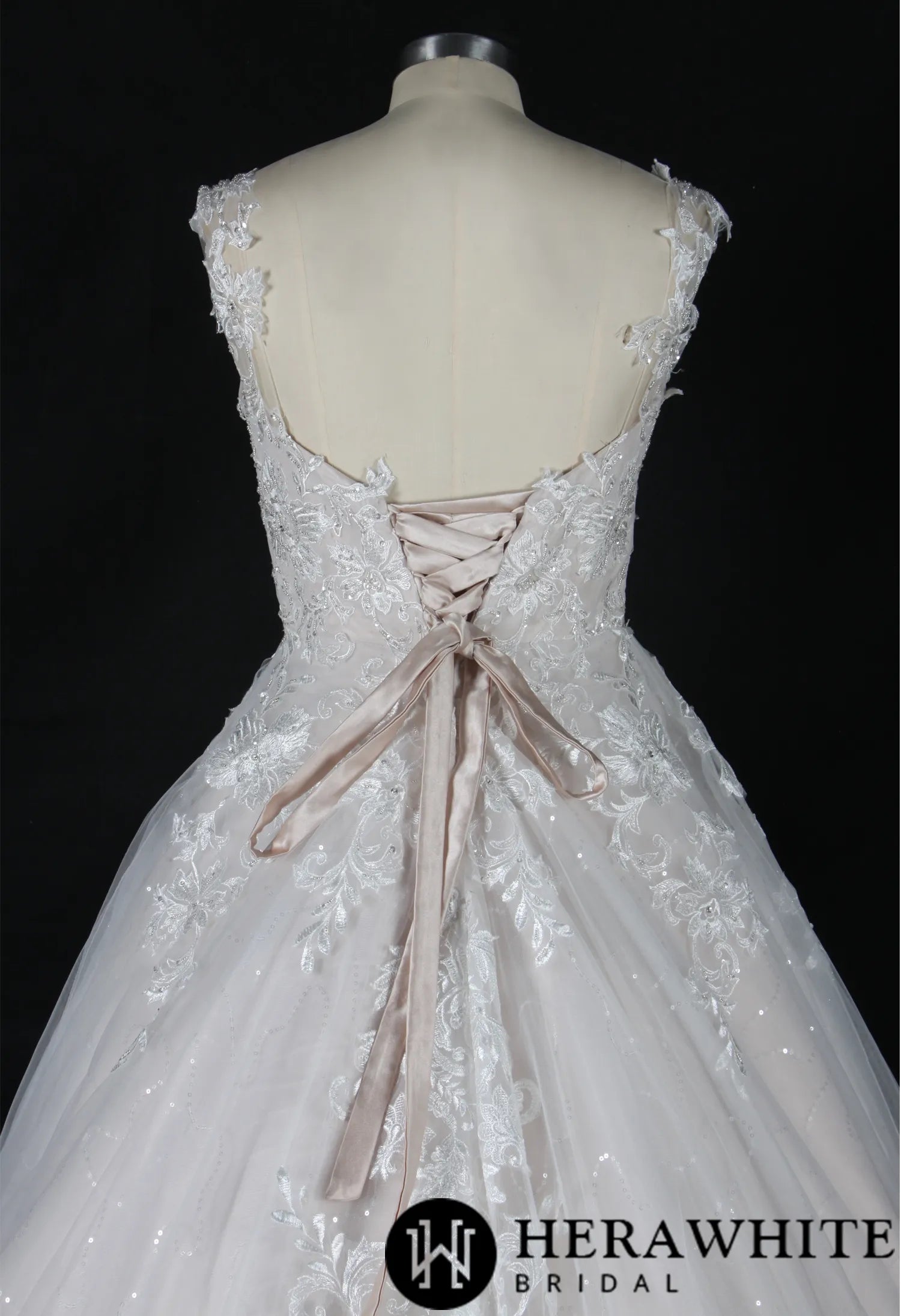 Shimmer Lace Straps A-Line Wedding Dress