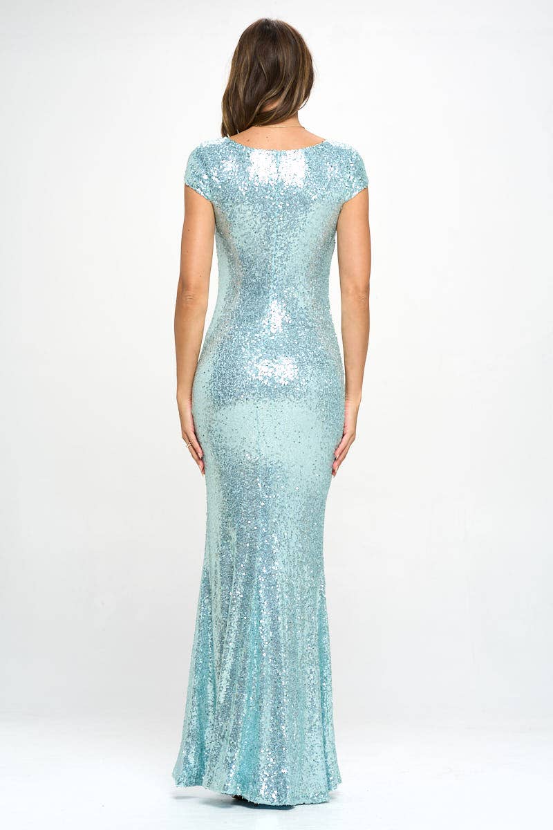 Short Sleeve Sequin Dress