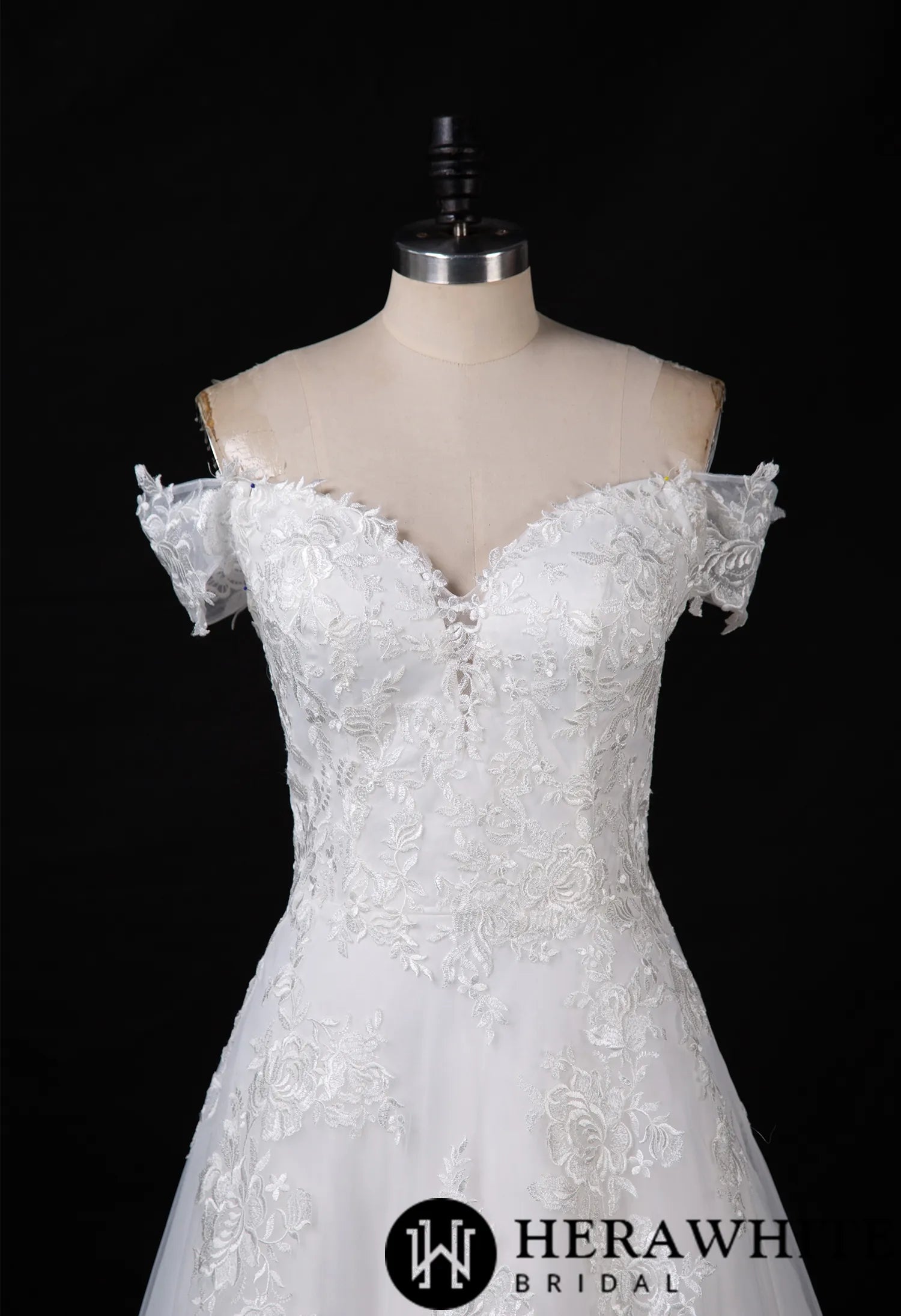 Modern Off-shoulder A-line Wedding Dress