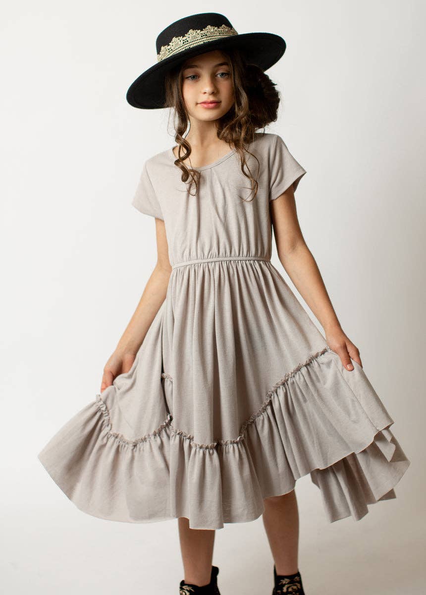 Kid's Adrianna Dress in Dove