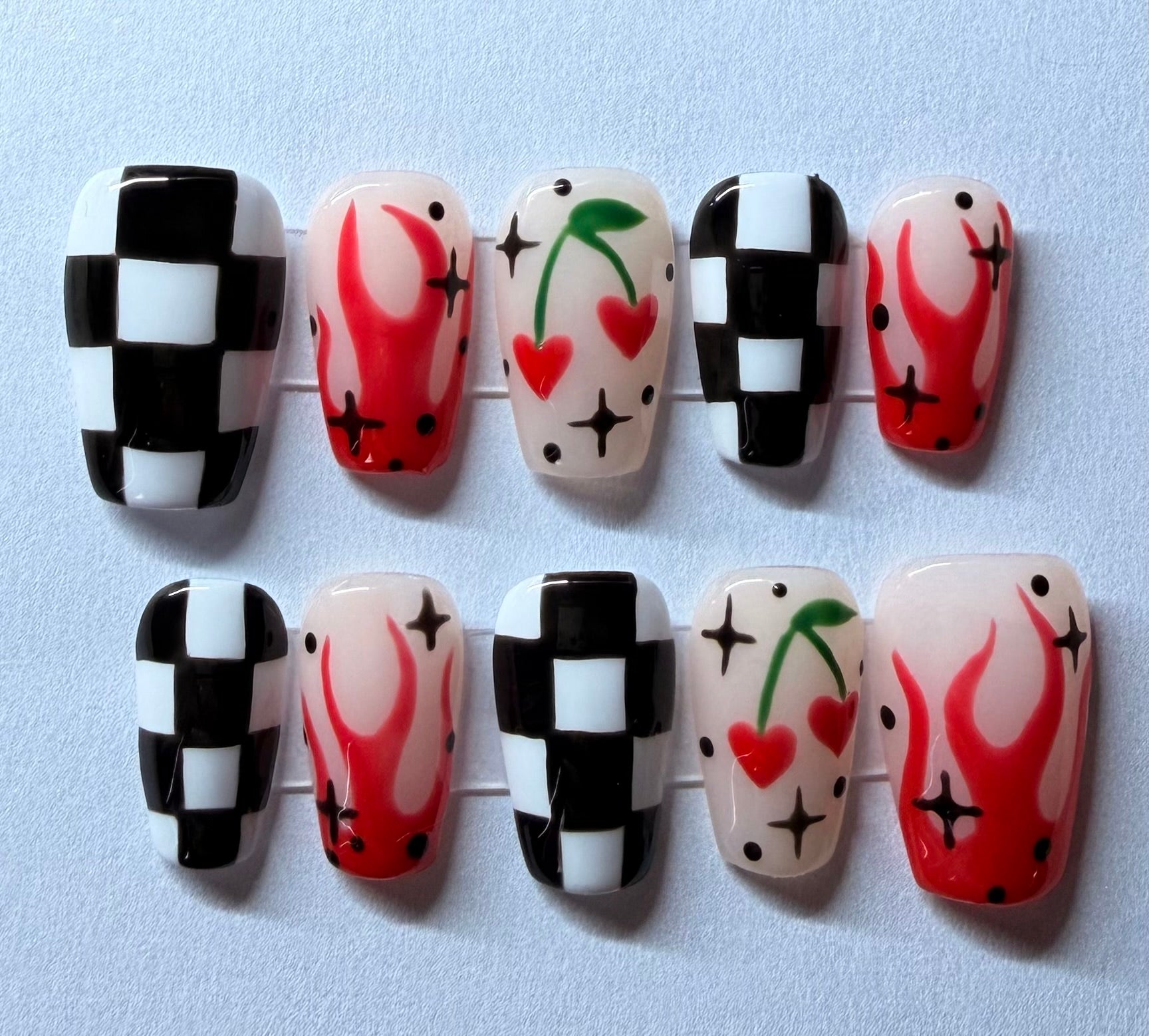 Heart Cherries Flames & Checkers