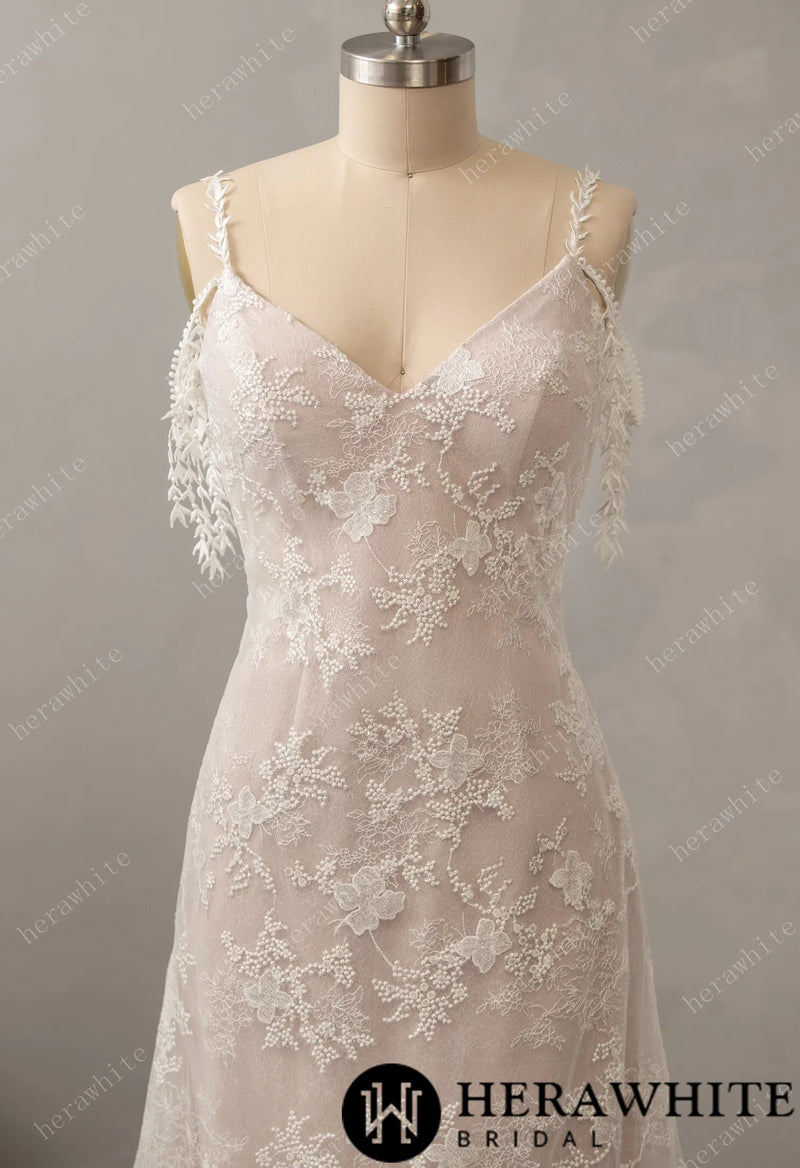 Boho Lace Fit and Flare Dress with Off-the-shoulder Straps