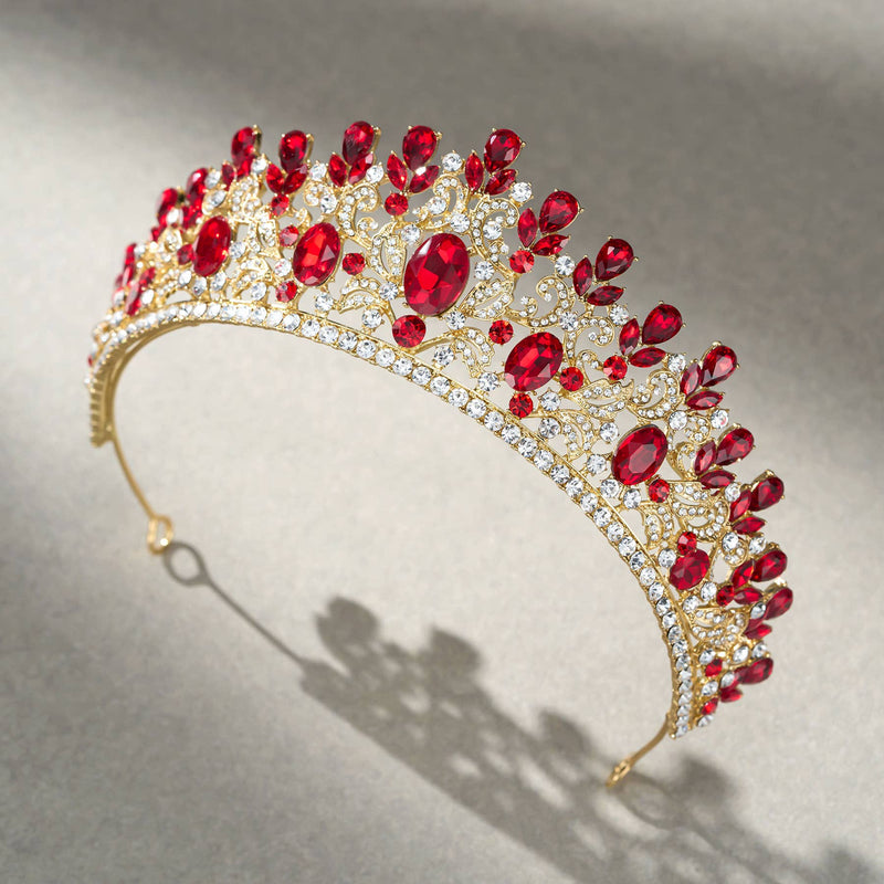 SWEETV costume crystal crowns: Red