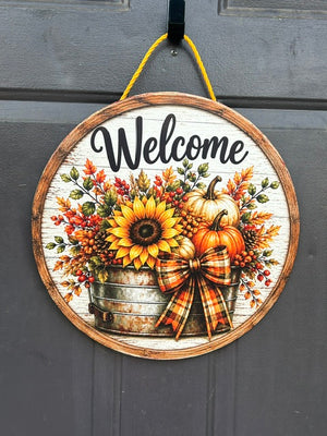 Fall Floral Welcome Sign