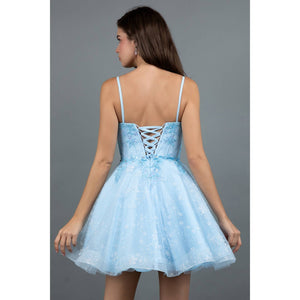 Short Corset Dress With Floral Embroidery