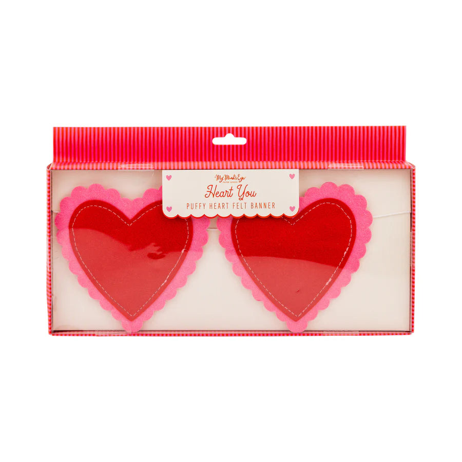 Puffy Felt Heart Banner