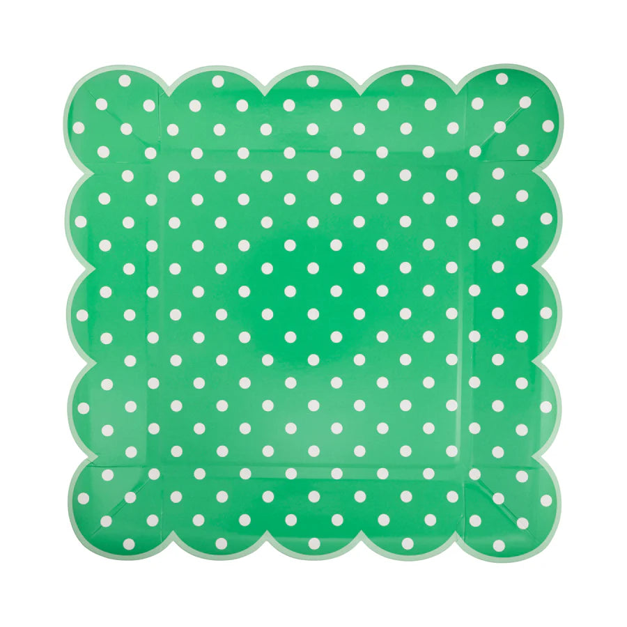 Polka Dot Scallop Square Plate