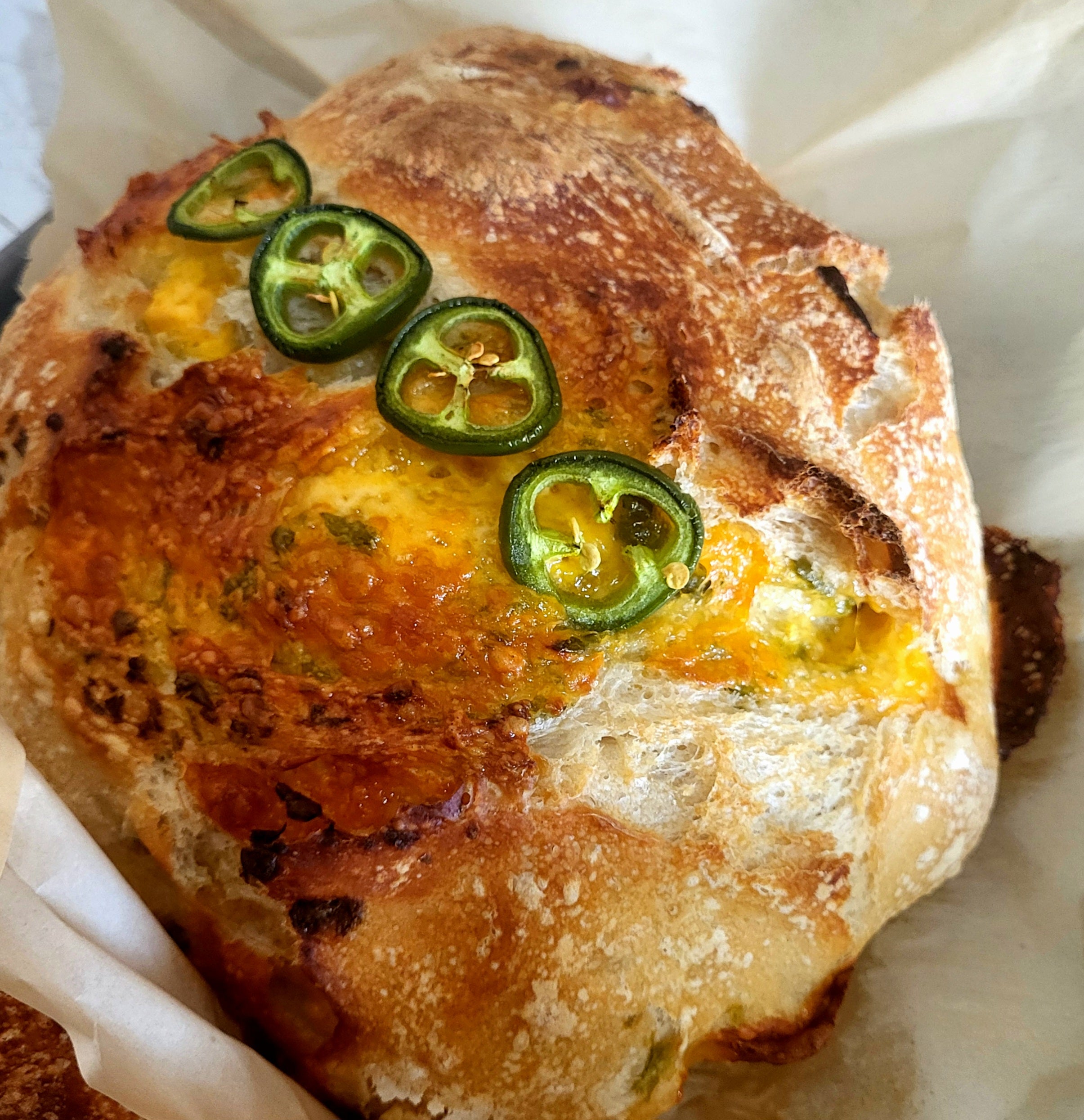 Cheddar Jalepeno Sourdough Loaf
