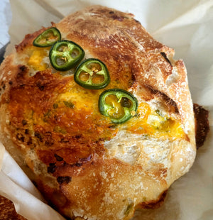 Cheddar Jalepeno Sourdough Loaf