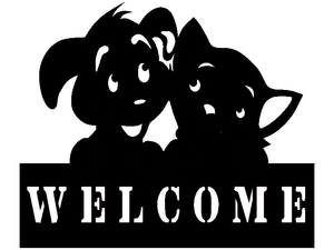 METAL Cat and dog Welcome