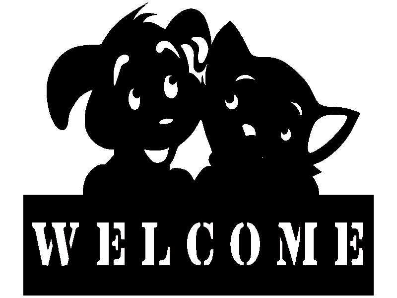 METAL Cat and dog Welcome