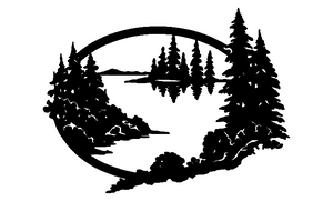 METAL Mountain scene oval