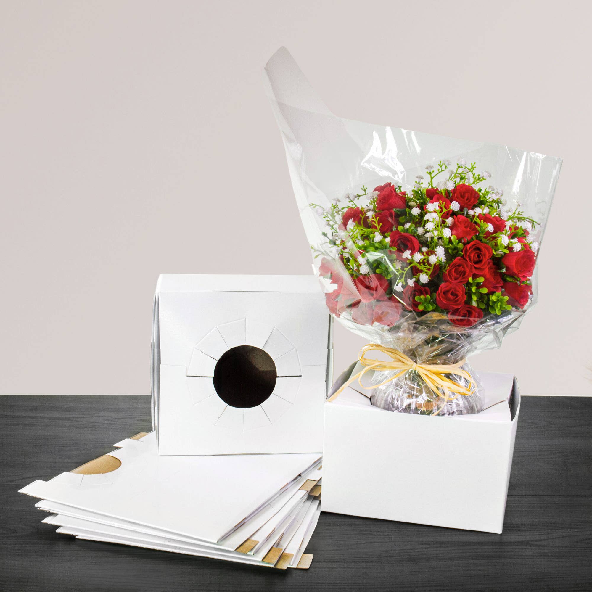100PK | Quick Fold Floral Delivery Box for Vase Transport