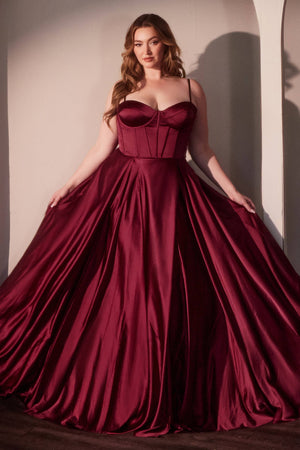 A-LINE SATIN BUSTIER DRESS