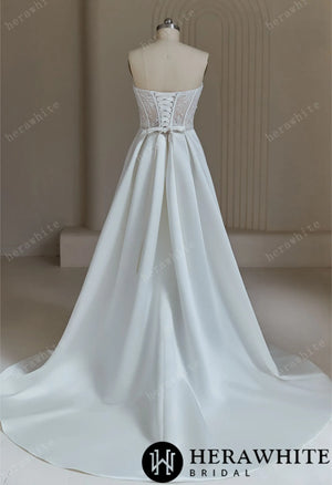 Illusion Lace Sweetheart Wedding Dress With Corset Back