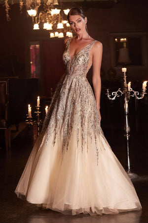 OMBRE SHIMMER BALL GOWN