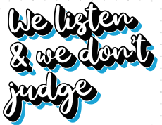 We Listen and We Don't Judge Sticker