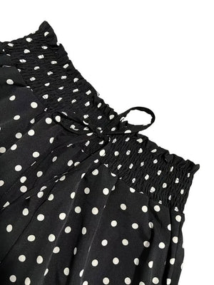 Polka Dot Printed Wide Leg Pants
