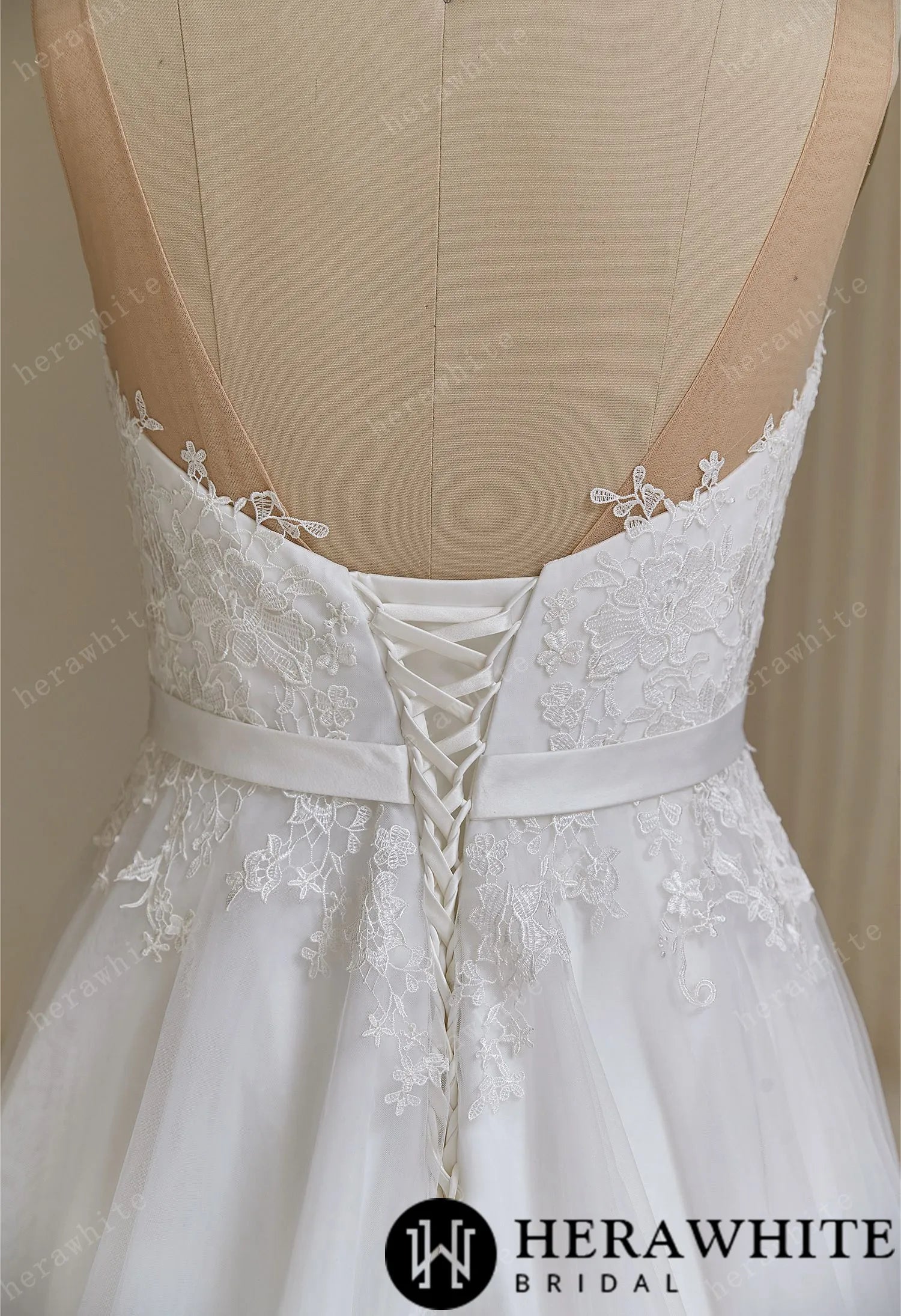 Illusion Neckline A-Line Wedding Dress