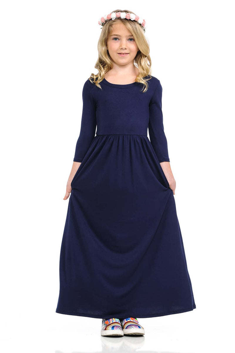 Fit and Flare Maxi Dress Solid: S / MAUVE