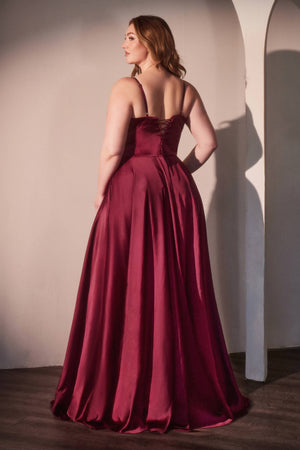 A-LINE SATIN BUSTIER DRESS