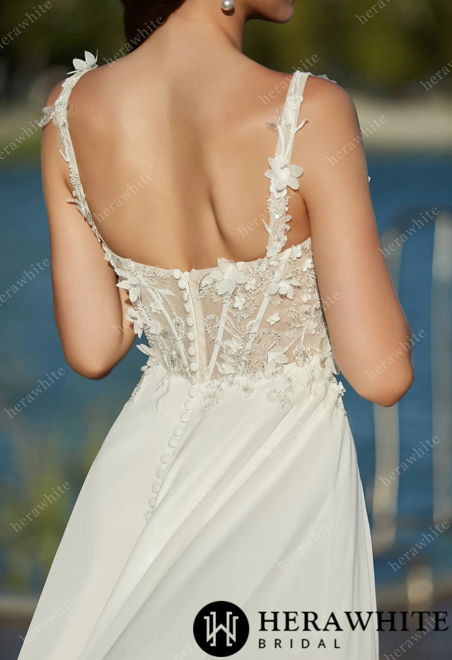 Sweetheart Neckline Wedding Dresses With 3D Flowers