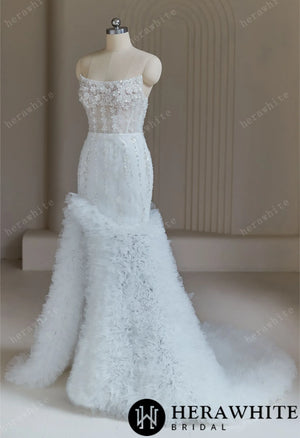 Beaded Wedding Dresses With Cascading Ruffles