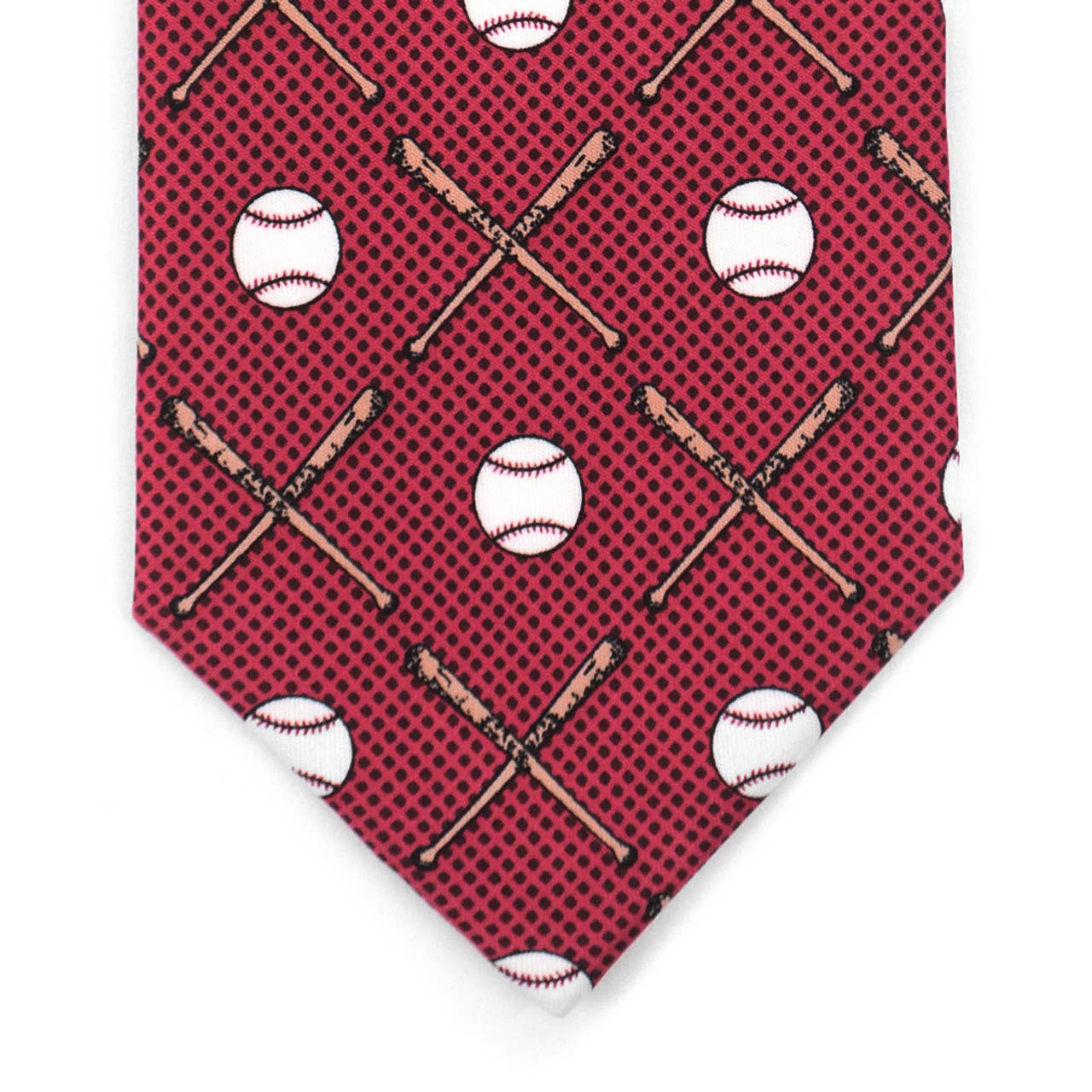 Men's Burgundy Baseball Novelty Tie