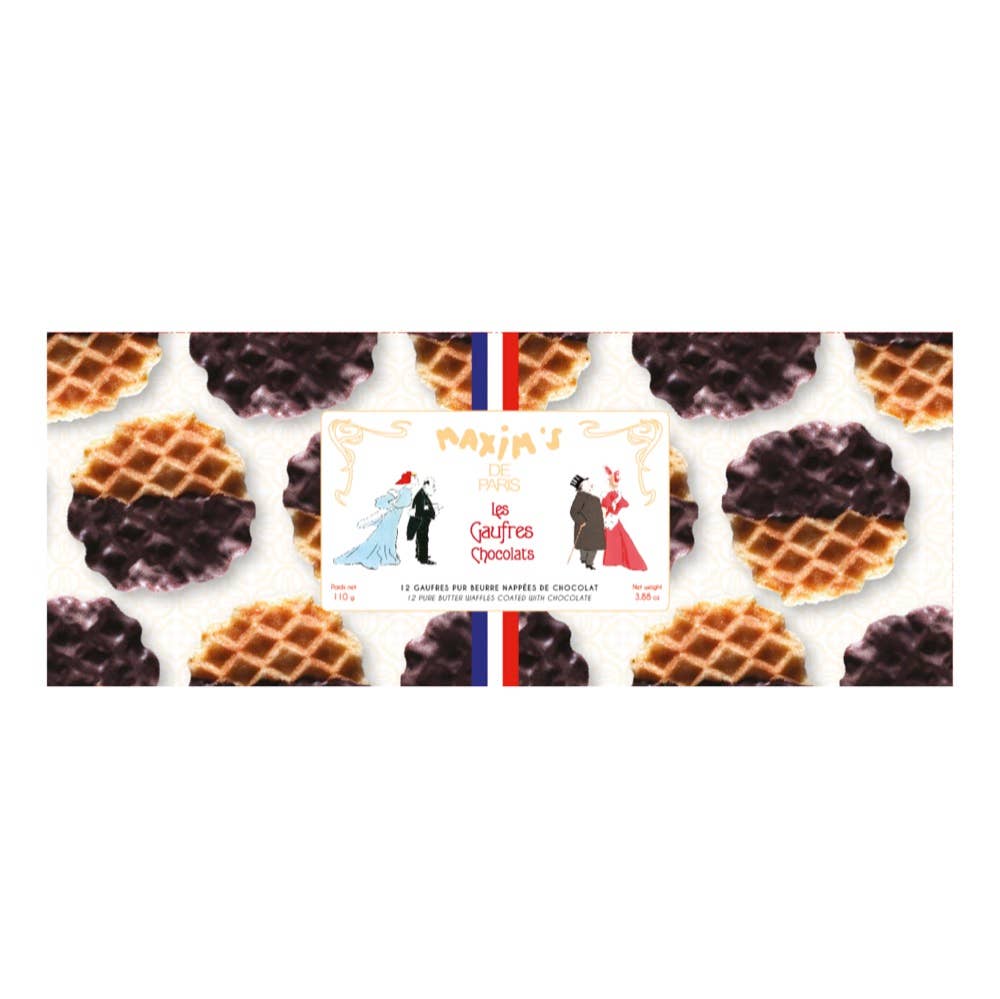 Box of 12 dark chocolate waffles - 110 g