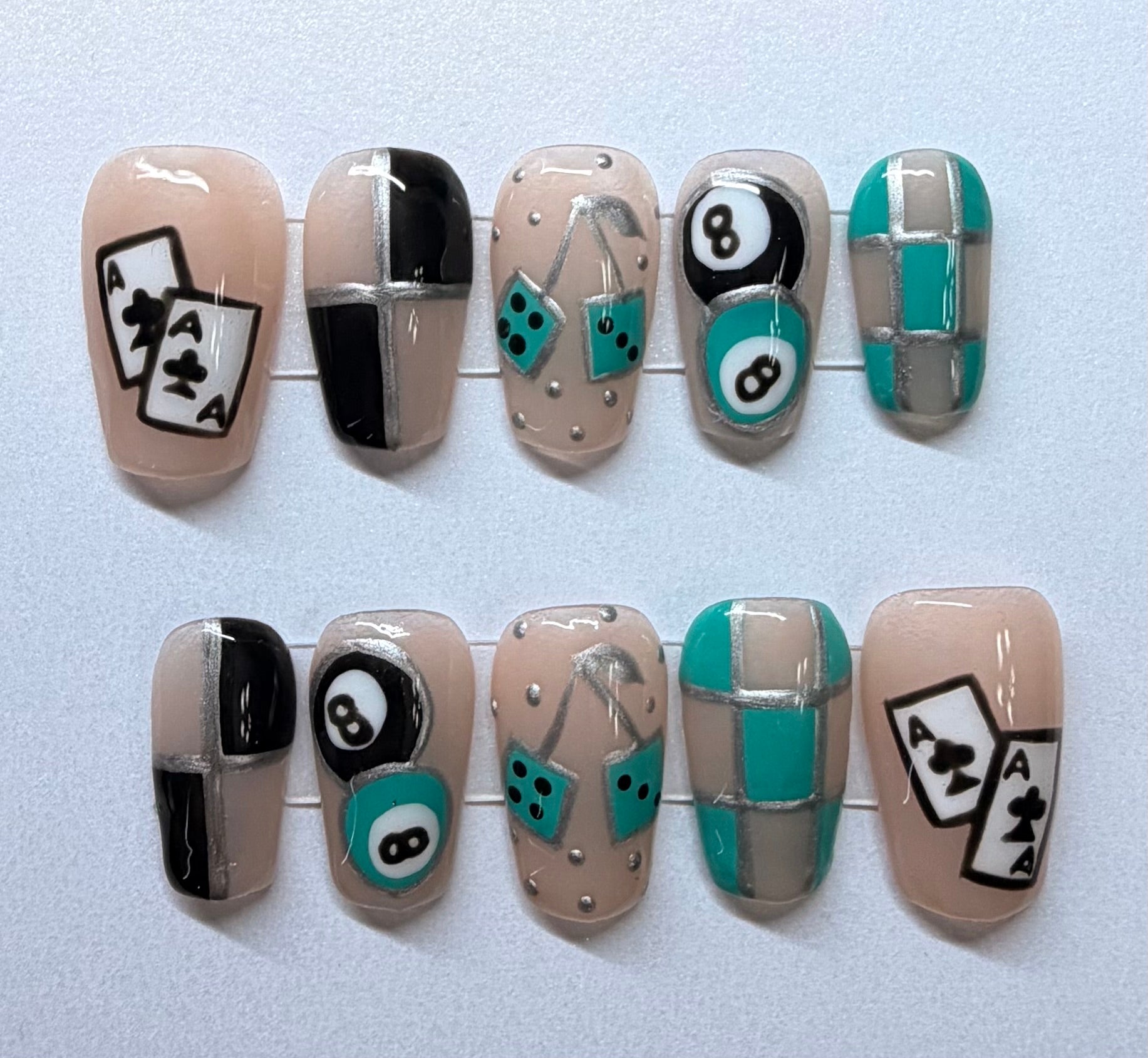 eightball teal & chrome