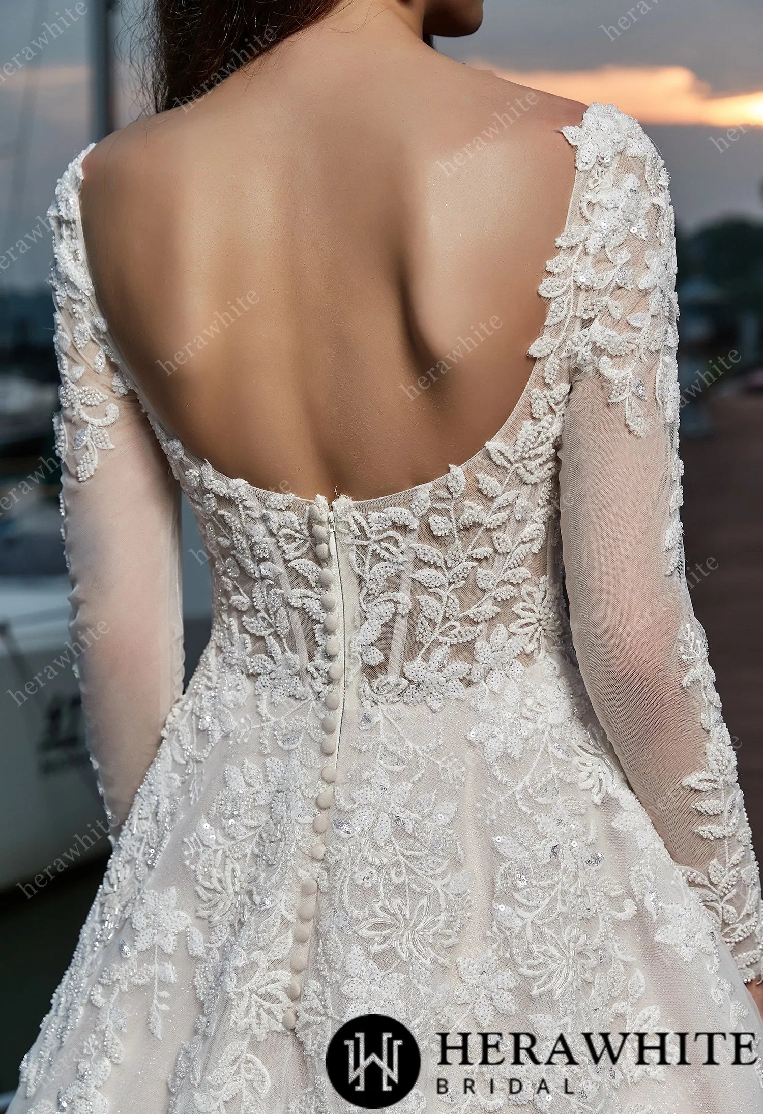 vine lace wedding dress White Lace Mermaid Wedding Dress Deep V-Neck Floral Spaghetti Straps Sheer Illusion Open Back Pearl Button Cathedral Train