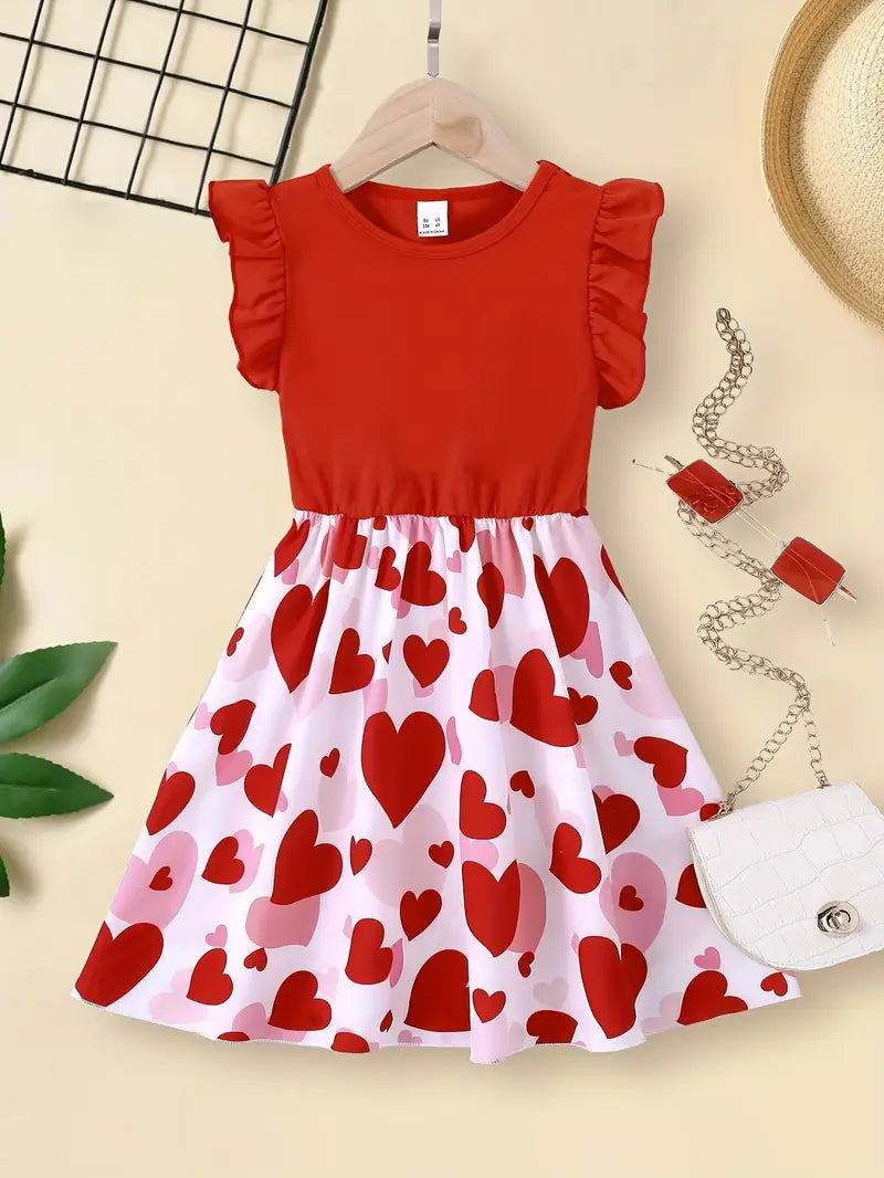 Valentine dress red and pink heart
