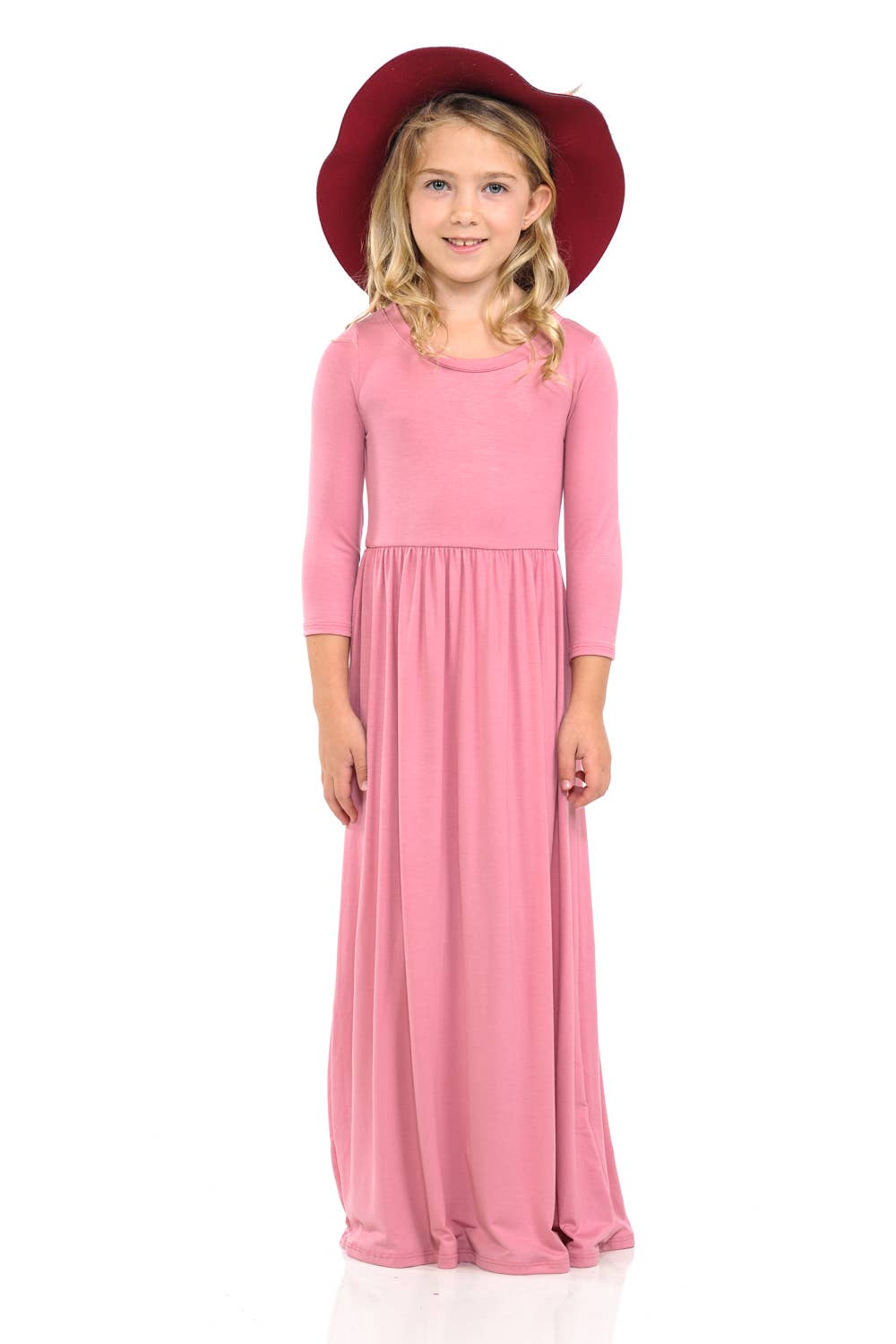 Fit and Flare Maxi Dress Solid: M / RED