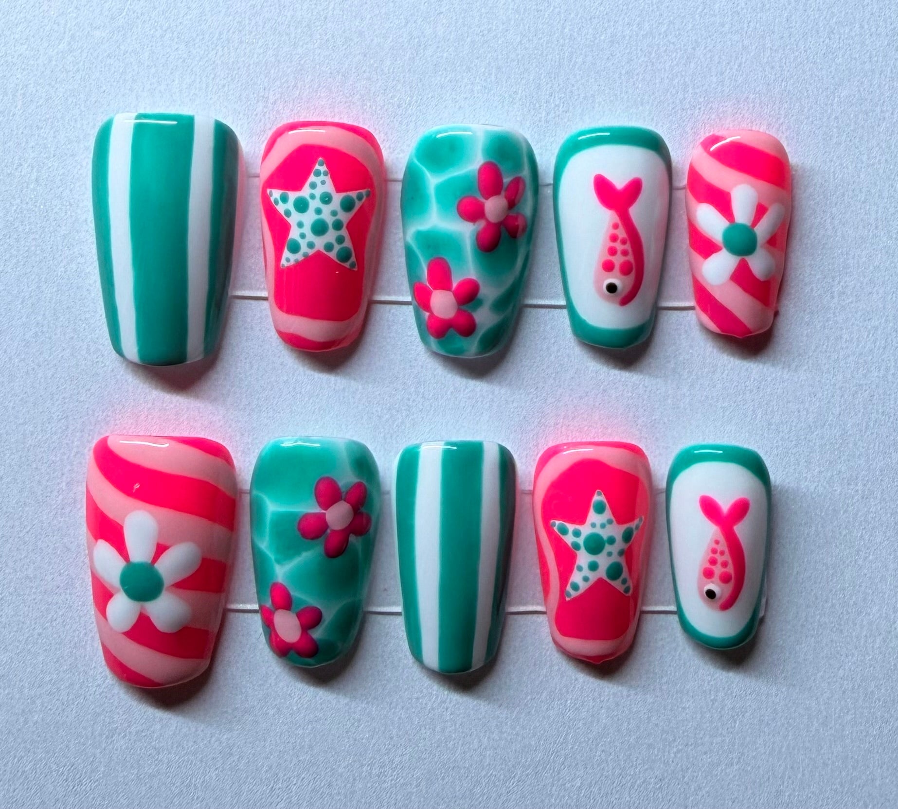 Pink & Teal Fishies