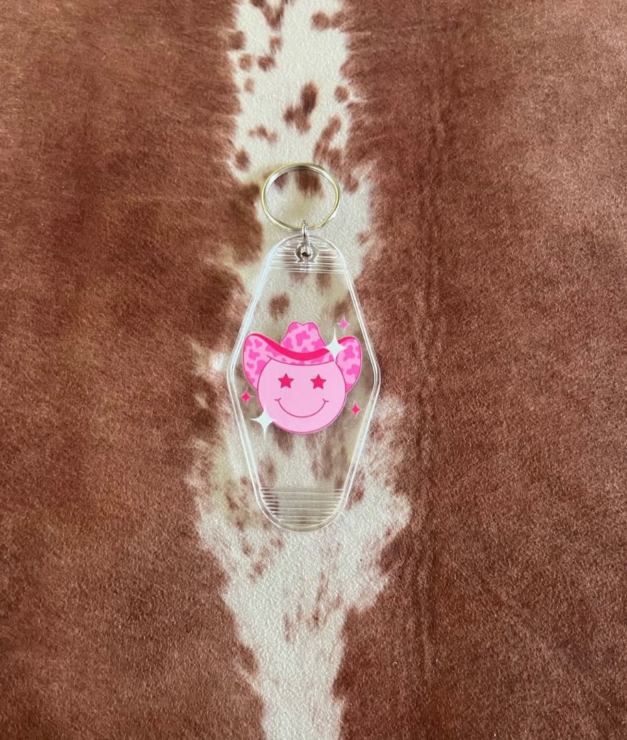 Pink cowboy keychain