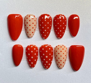 Orange & Cream Polka Dots , X-Small