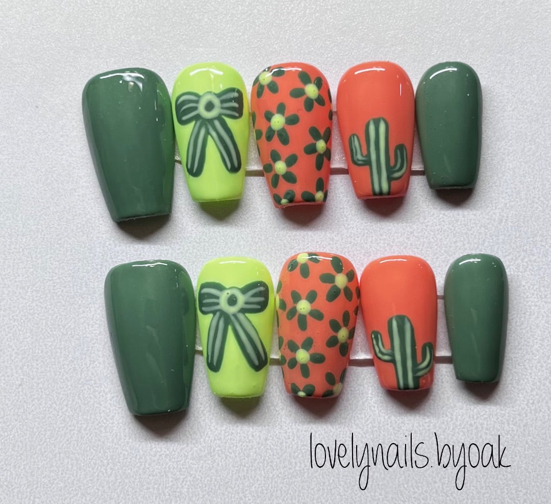 Pink & Green Floral Cactus