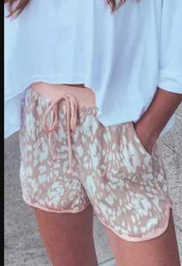 Pink leopard shorts