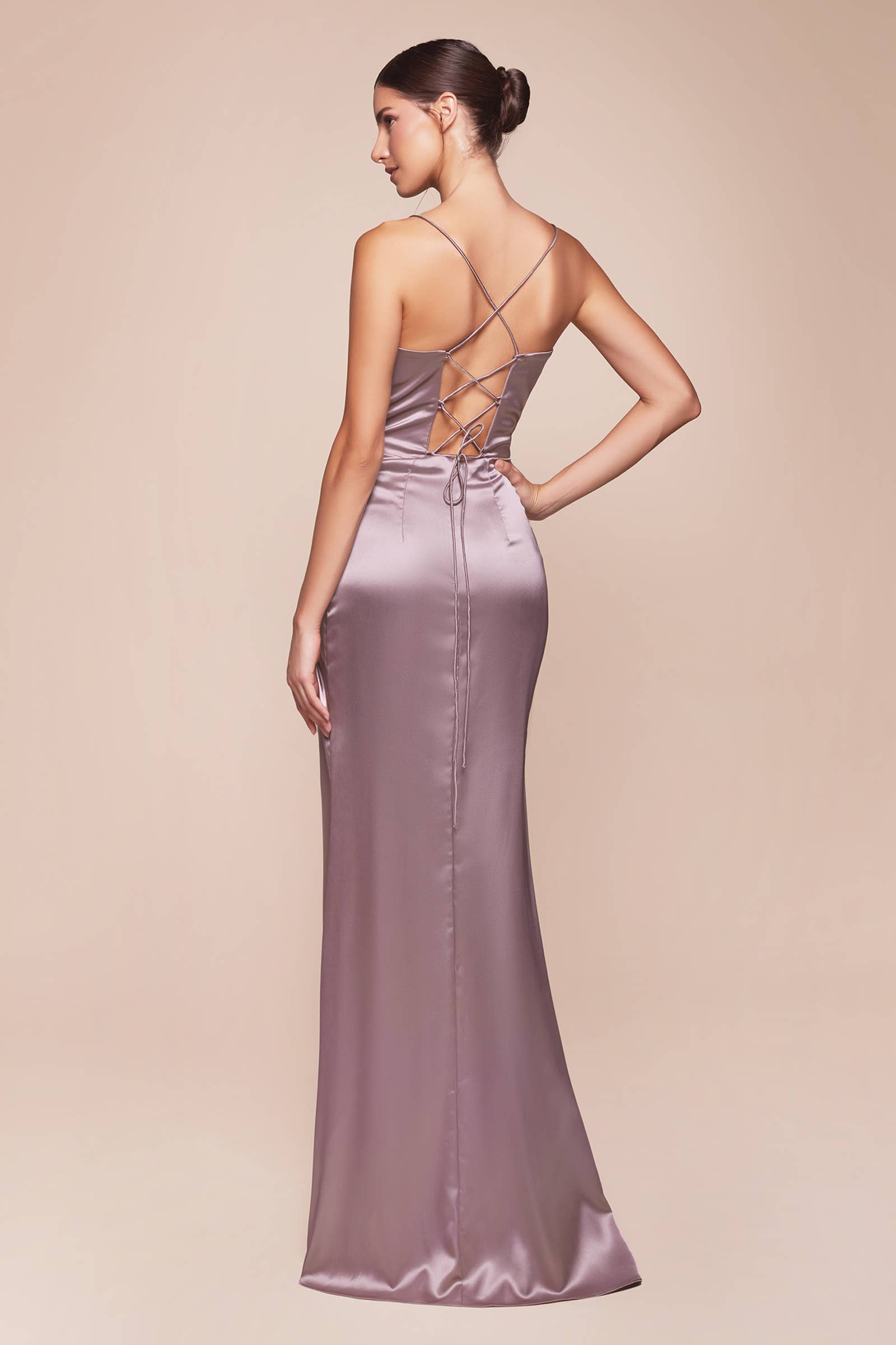 CORSET COWL SATIN GOWN