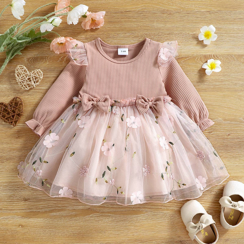 Baby Girl Pink Ribbed Dress