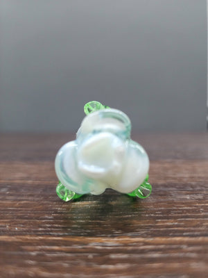 Glass Rose - White - Single Rose - Handmade - Short Stem