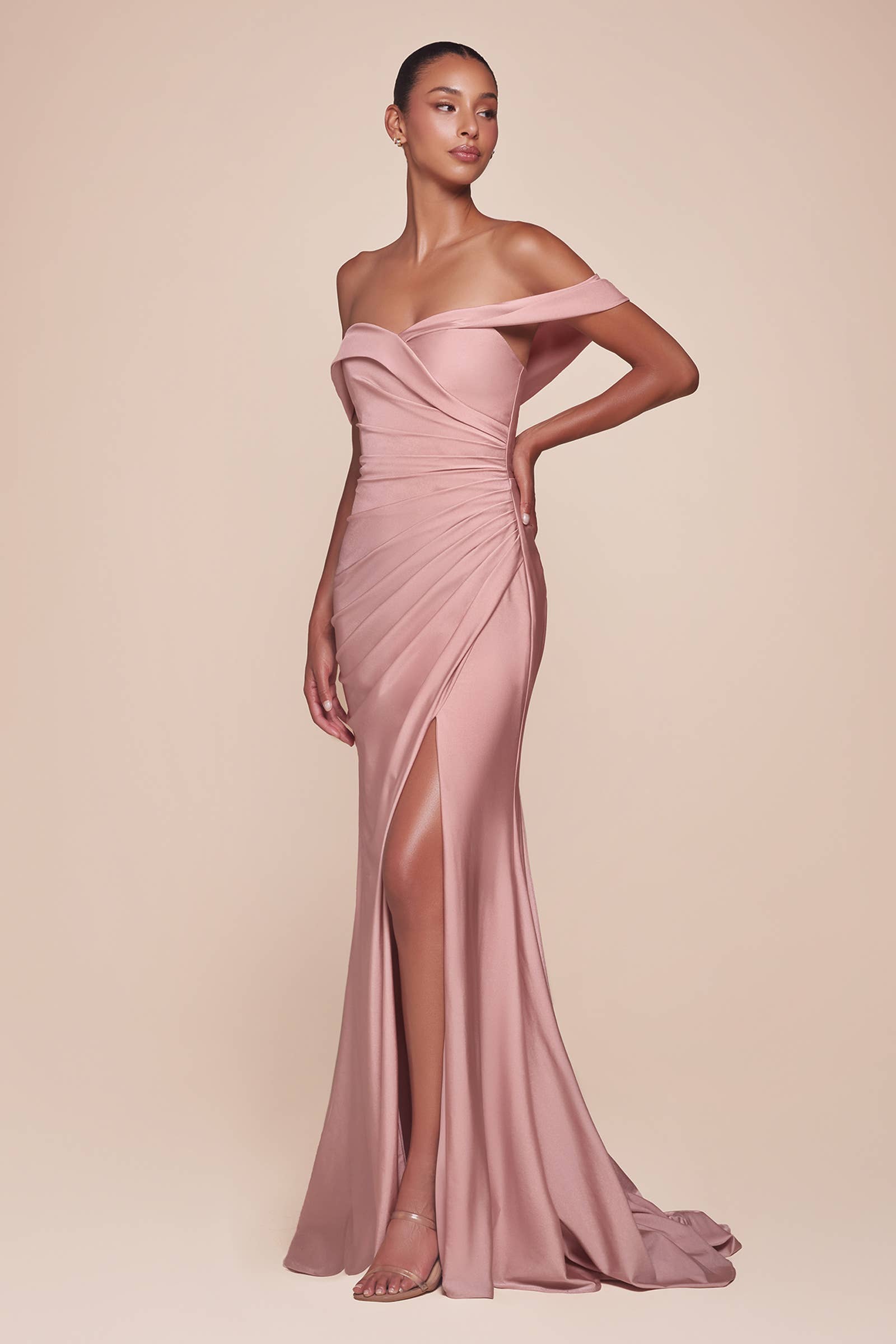 OFF THE SHOULDER STRETCH SPANDEX DRESS