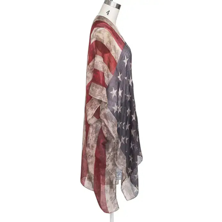 Vintage Inspired Flag Kimono 4