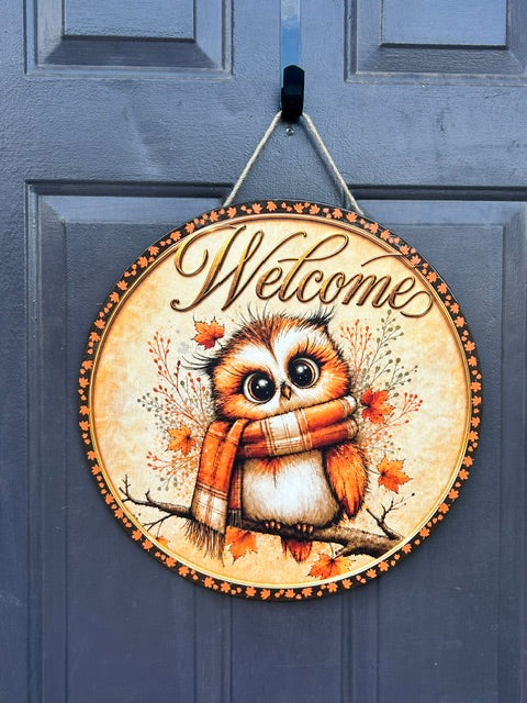 Owl Welcome Sign