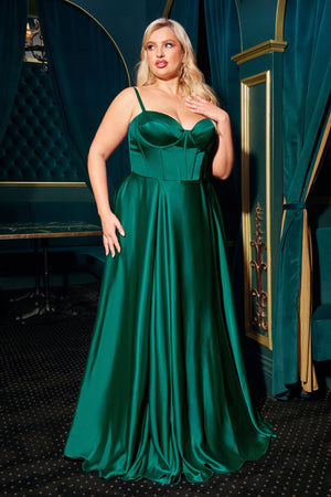 A-LINE SATIN BUSTIER DRESS
