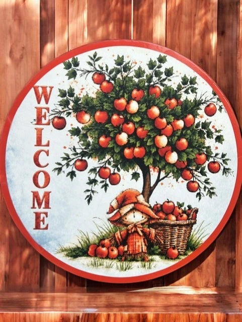Welcome Sign for Door (Apple)