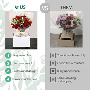 100PK | Quick Fold Floral Delivery Box for Vase Transport